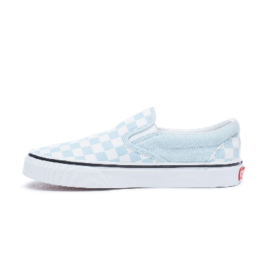 Vans Checkerboard Classic Slip-On Blue Classic Womens - (Checkerboard) Baby Blue/True White VN0A38F7QCK Shoes