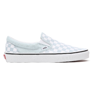 Vans Checkerboard Classic Slip-On Blue Classic Womens - (Checkerboard) Baby Blue/True White VN0A38F7QCK Shoes