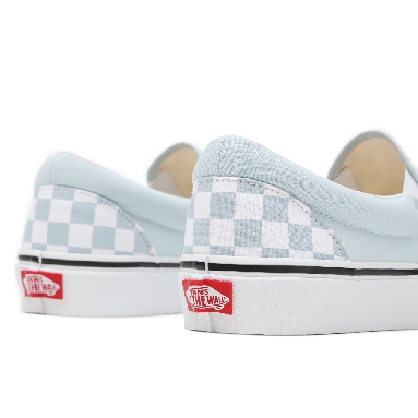 Vans Checkerboard Classic Slip-On Blue Classic Womens - (Checkerboard) Baby Blue/True White VN0A38F7QCK Shoes