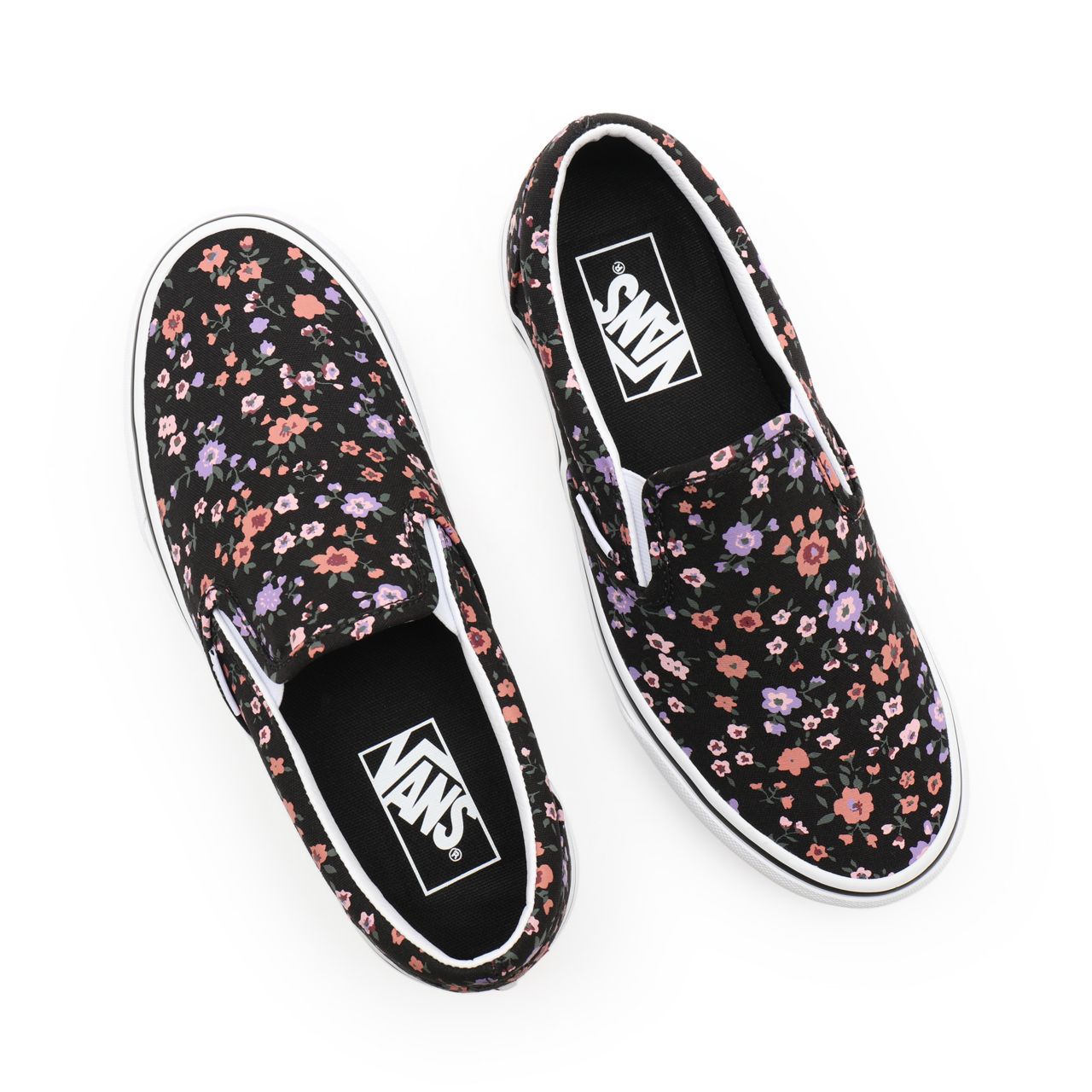 Vans Floral Classic Slip-On Black Classic Womens - (Floral) covered ditsy/true white VN0A33TB9HS Shoes