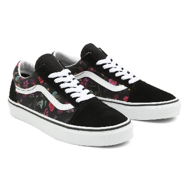 Vans Pressed Floral Old Skool Black Classic Womens - (Pressed Floral) Black/True White VN0A5JMI8N8 Shoes