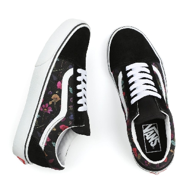 Vans Pressed Floral Old Skool Black Classic Womens - (Pressed Floral) Black/True White VN0A5JMI8N8 Shoes