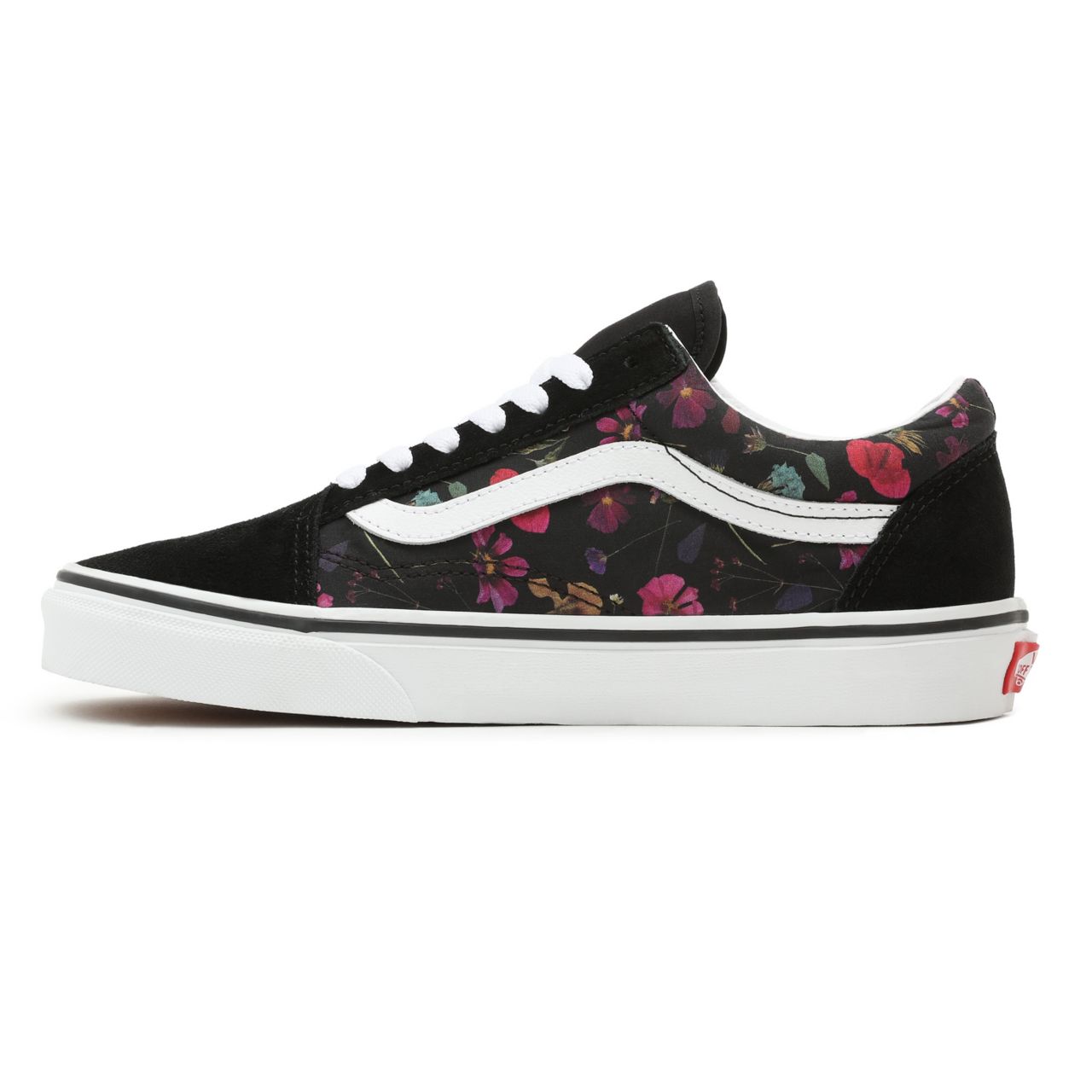 Vans Pressed Floral Old Skool Black Classic Womens - (Pressed Floral) Black/True White VN0A5JMI8N8 Shoes