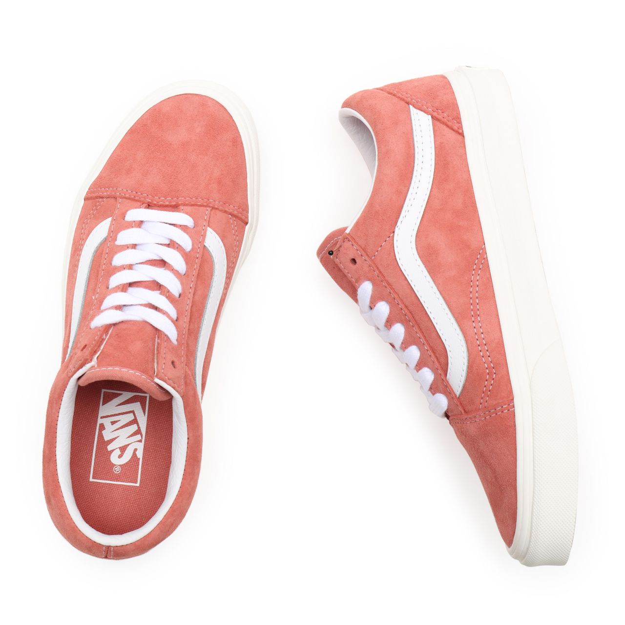 Vans Pig Suede Old Skool Pink Classic Womens - (Pig Suede) terra cotta/snow white VN0A38G19GA Shoes