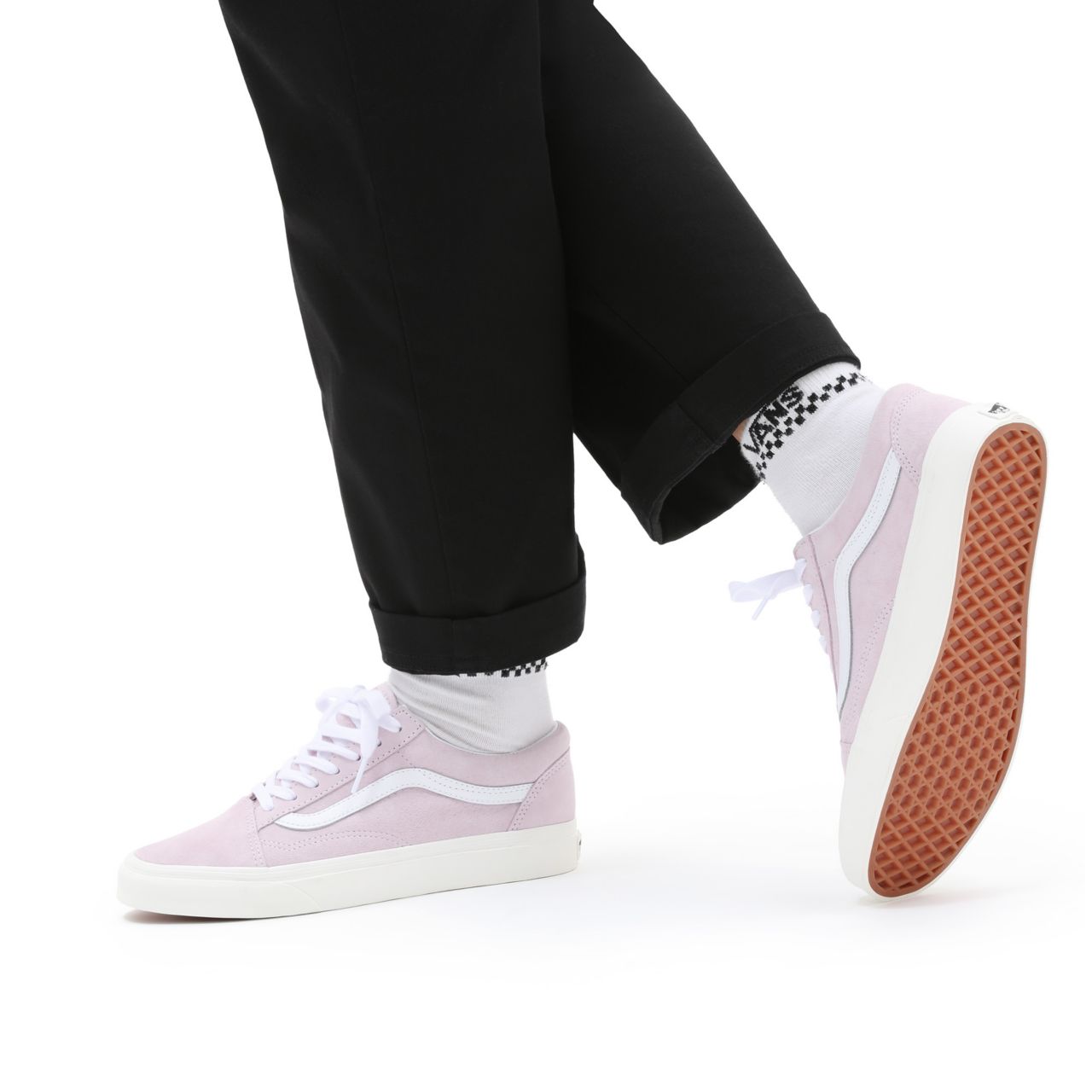 Vans Pig Suede Old Skool Pink Classic Womens - (Pig Suede) orchid ice/snow white VN0A38G19G4 Shoes