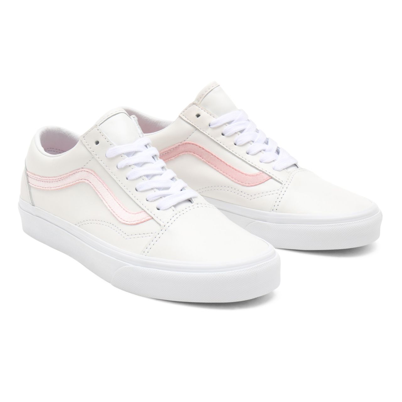 Vans Velvet Sidestripe Old Skool White Classic Womens - (Velvet Sidestripe) powder pink/true white VN0A38G19XL Shoes