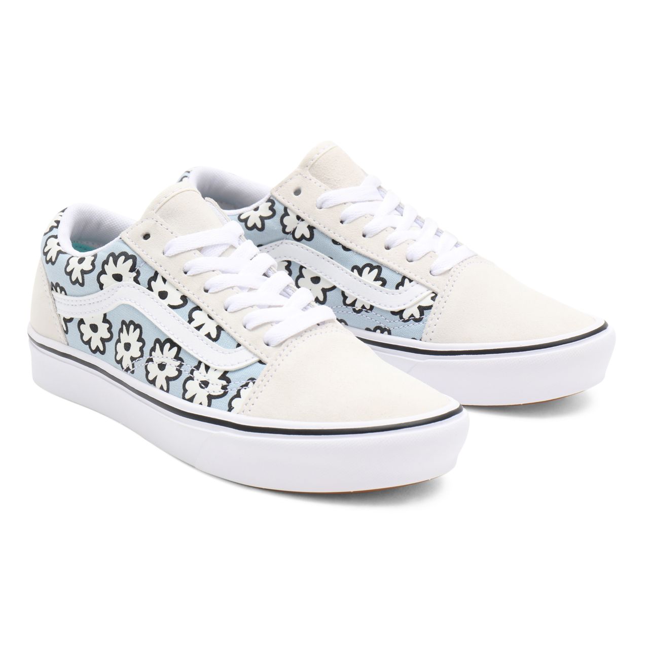 Vans Mixed Cozy ComfyCush Old Skool White Classic Womens - (Mixed Cozy) marshmallow/pastel VN0A5DYC9KR Shoes