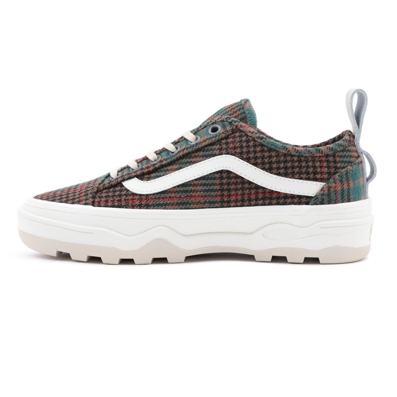 Vans Fuzzy Plaid Sentry Old Skool WC Green Classic Womens - (Fuzzy Plaid) sandshell/green VN0A5KR3A0W Shoes