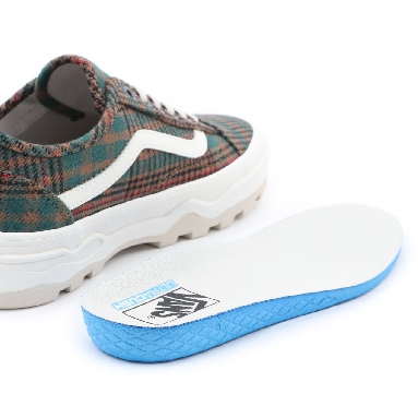 Vans Fuzzy Plaid Sentry Old Skool WC Green Classic Womens - (Fuzzy Plaid) sandshell/green VN0A5KR3A0W Shoes