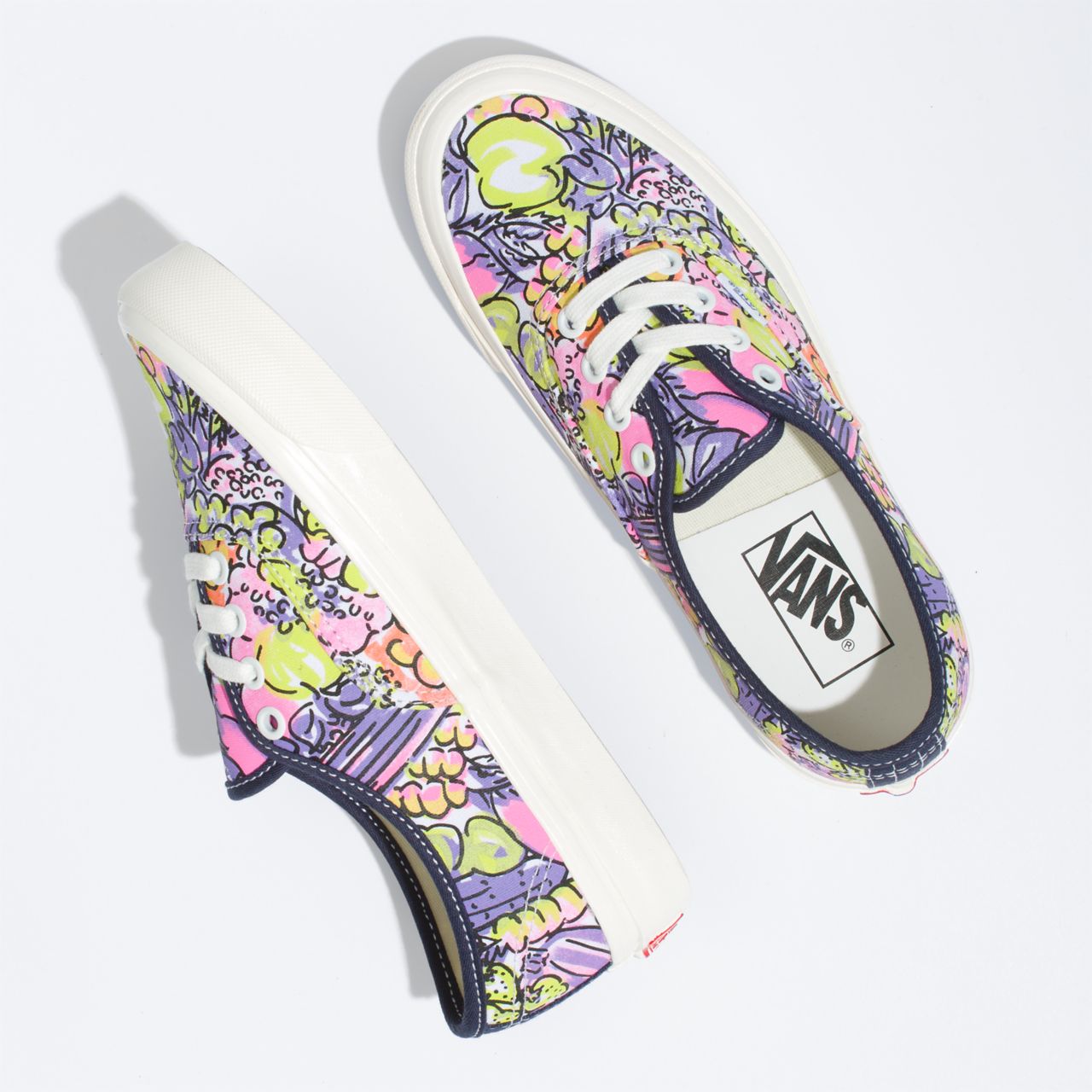 Vans Anaheim Factory Authentic 44 DX Purple Classic Womens - (Anaheim Factory) parisian night/og veggies print VN0A54F29GR Shoes