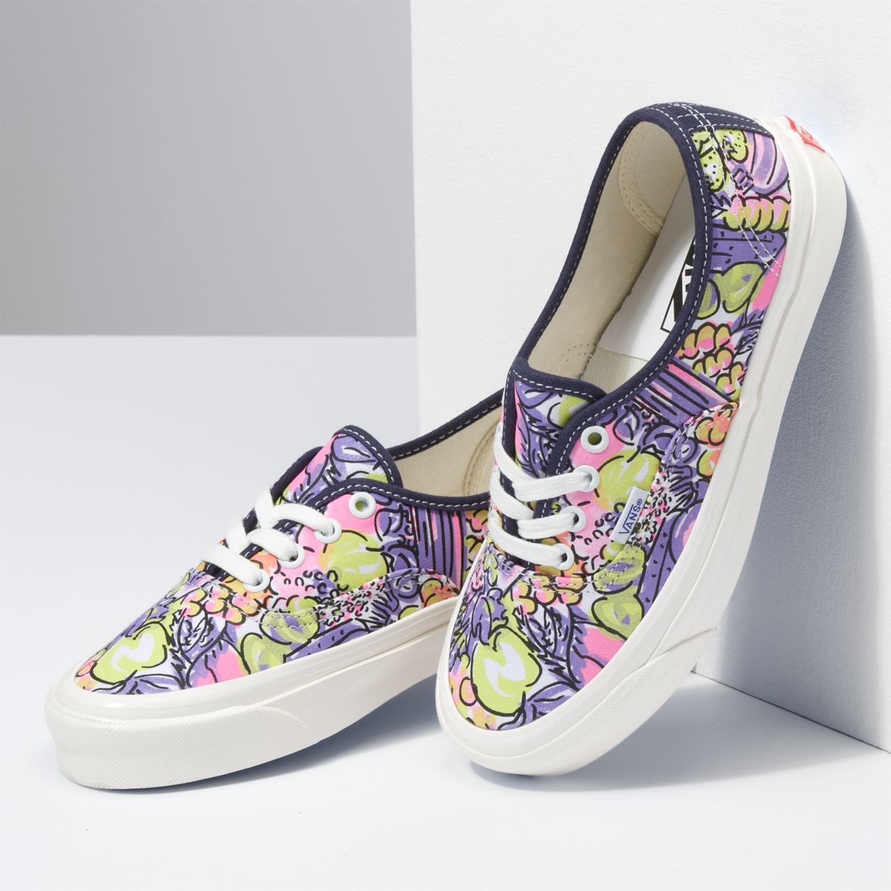 Vans Anaheim Factory Authentic 44 DX Purple Classic Womens - (Anaheim Factory) parisian night/og veggies print VN0A54F29GR Shoes