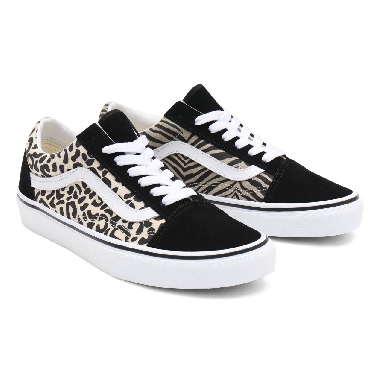 Vans Safari Multi Old Skool Black Classic Womens - (Safari Multi) mix/true white VN0A3WKT9XB Shoes