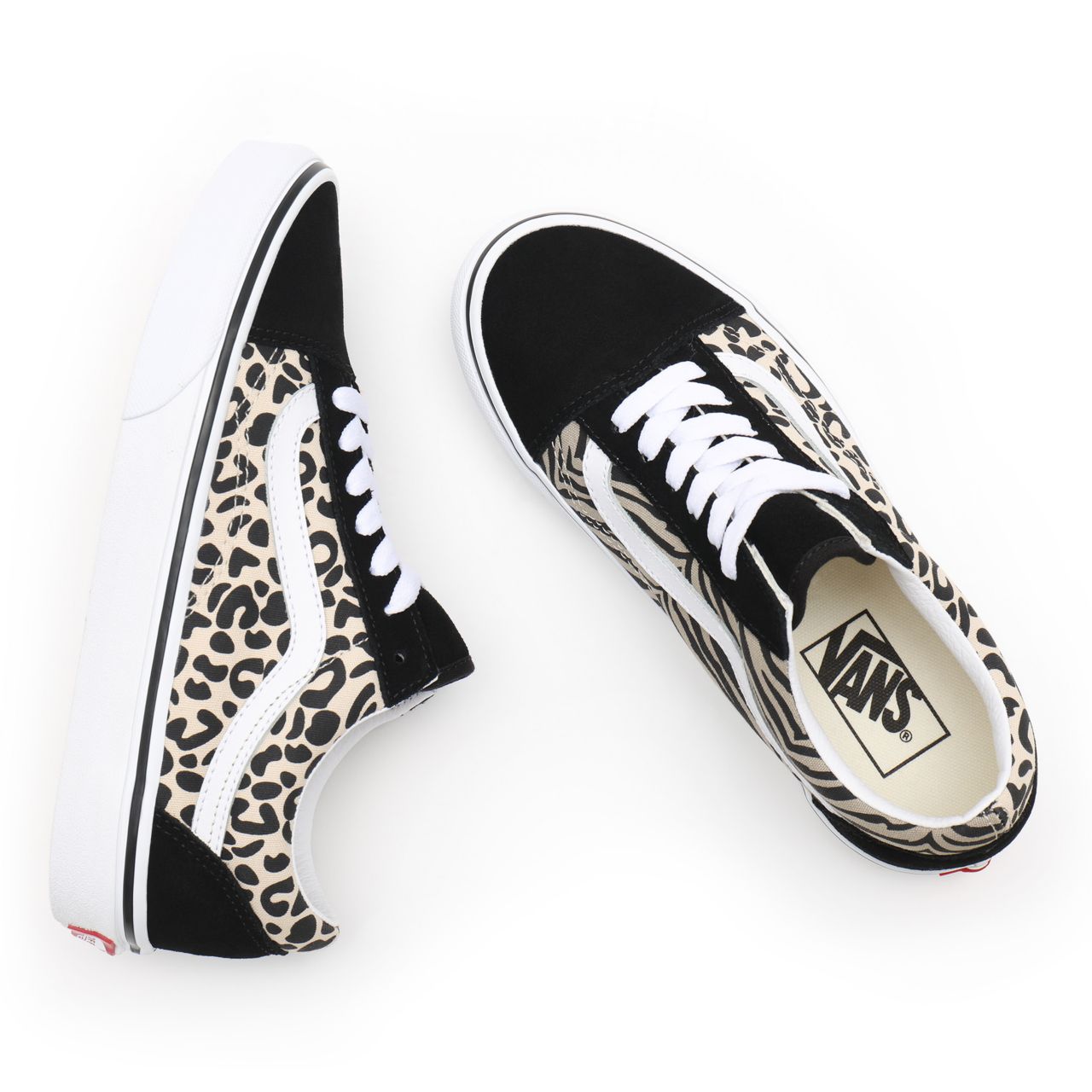 Vans Safari Multi Old Skool Black Classic Womens - (Safari Multi) mix/true white VN0A3WKT9XB Shoes