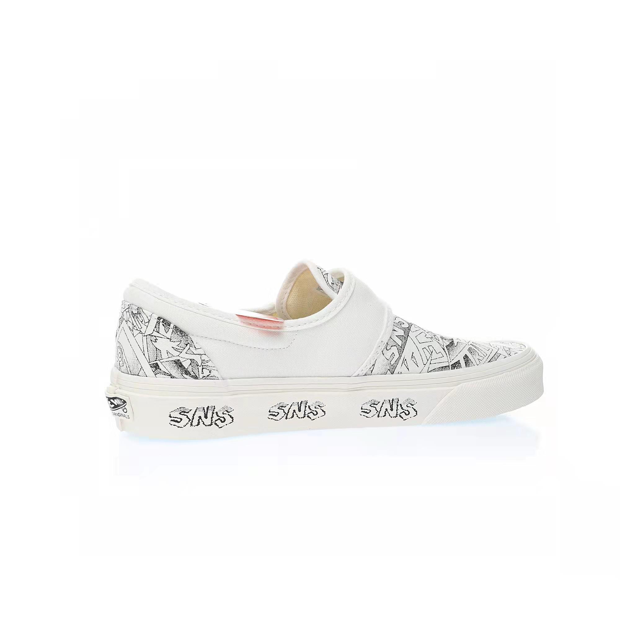 Vans LX x SNS Velcro Slip-on Mens Womens - Marshmallow/Marshmallow VN0A4BV9676-2 Shoes