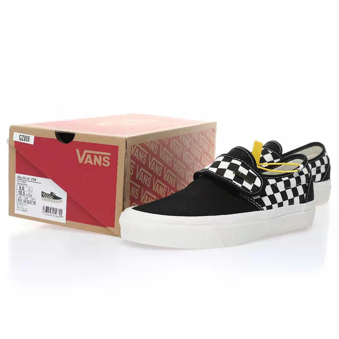 Vans Velcro Slip-On 47 V DX Mens Womens - Og Black/True White VN0A3MVARJO-1 Shoes