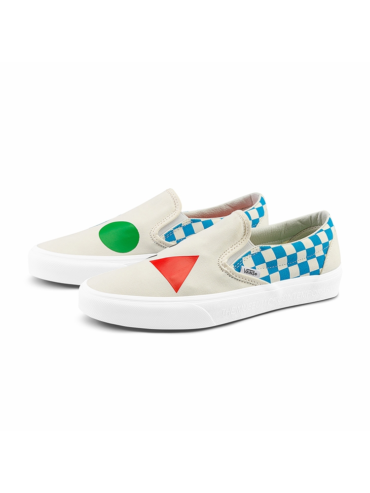 Vans x Moca Slip-On Checkerboard Mens Womens - Logo/Cyan VN000XG88MY Shoes