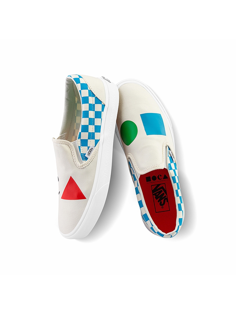 Vans x Moca Slip-On Checkerboard Mens Womens - Logo/Cyan VN000XG88MY Shoes