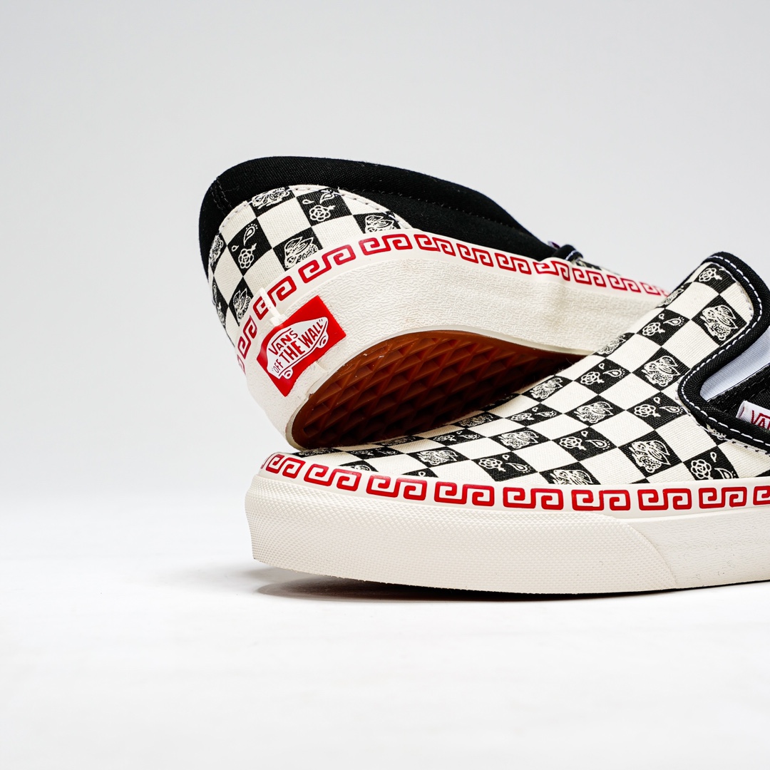 Vans Year Of The Rabbit Slip-On Checkerboard Mens Womens - Black/White VN0A5JLXBMA Shoes