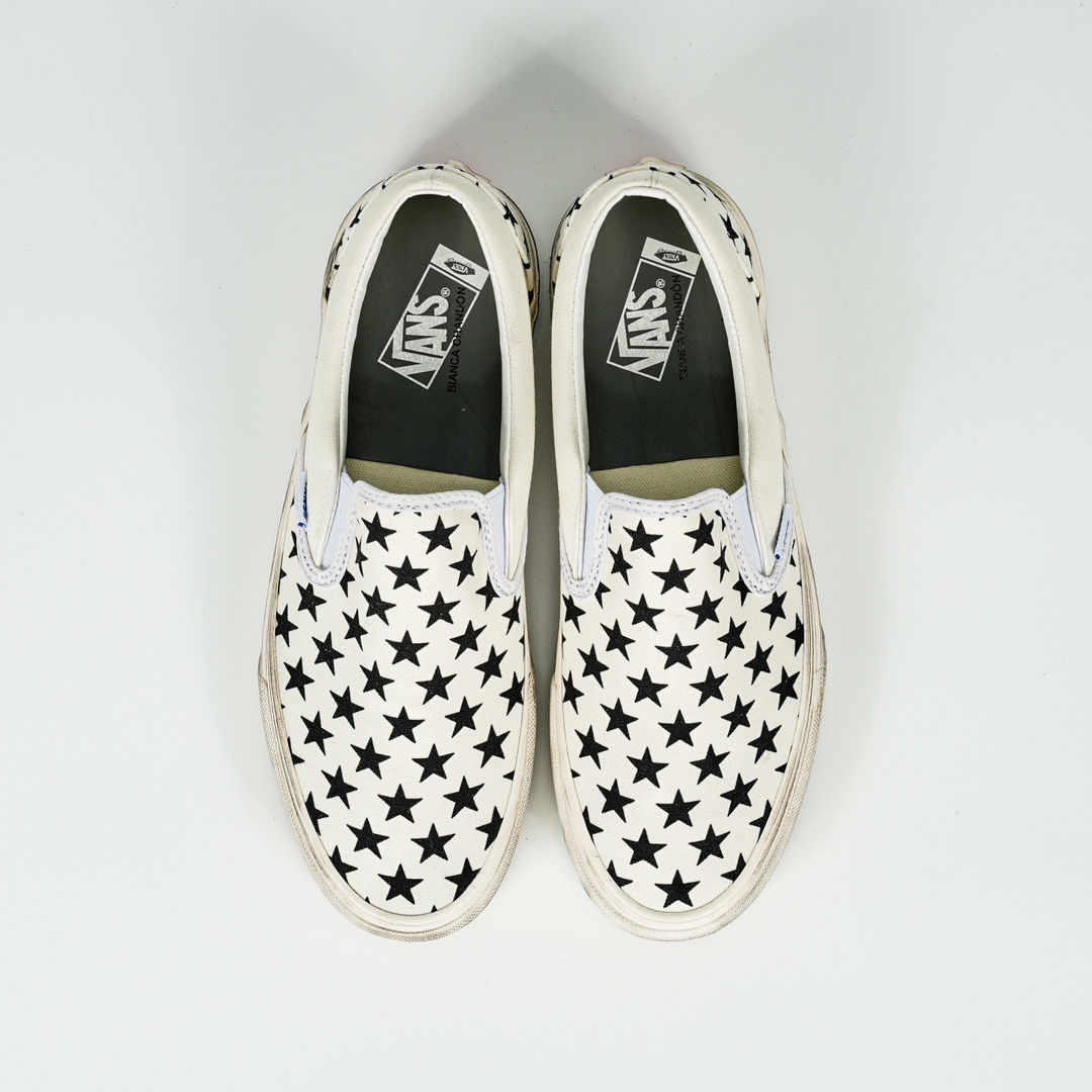 Vans Vault OG Slip-On LX Bianca Chandon Mens Womens - White/Black VN0A3QXYBA2 Shoes