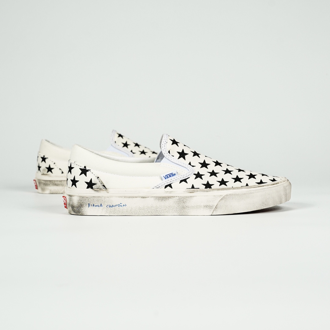 Vans Vault OG Slip-On LX Bianca Chandon Mens Womens - White/Black VN0A3QXYBA2 Shoes