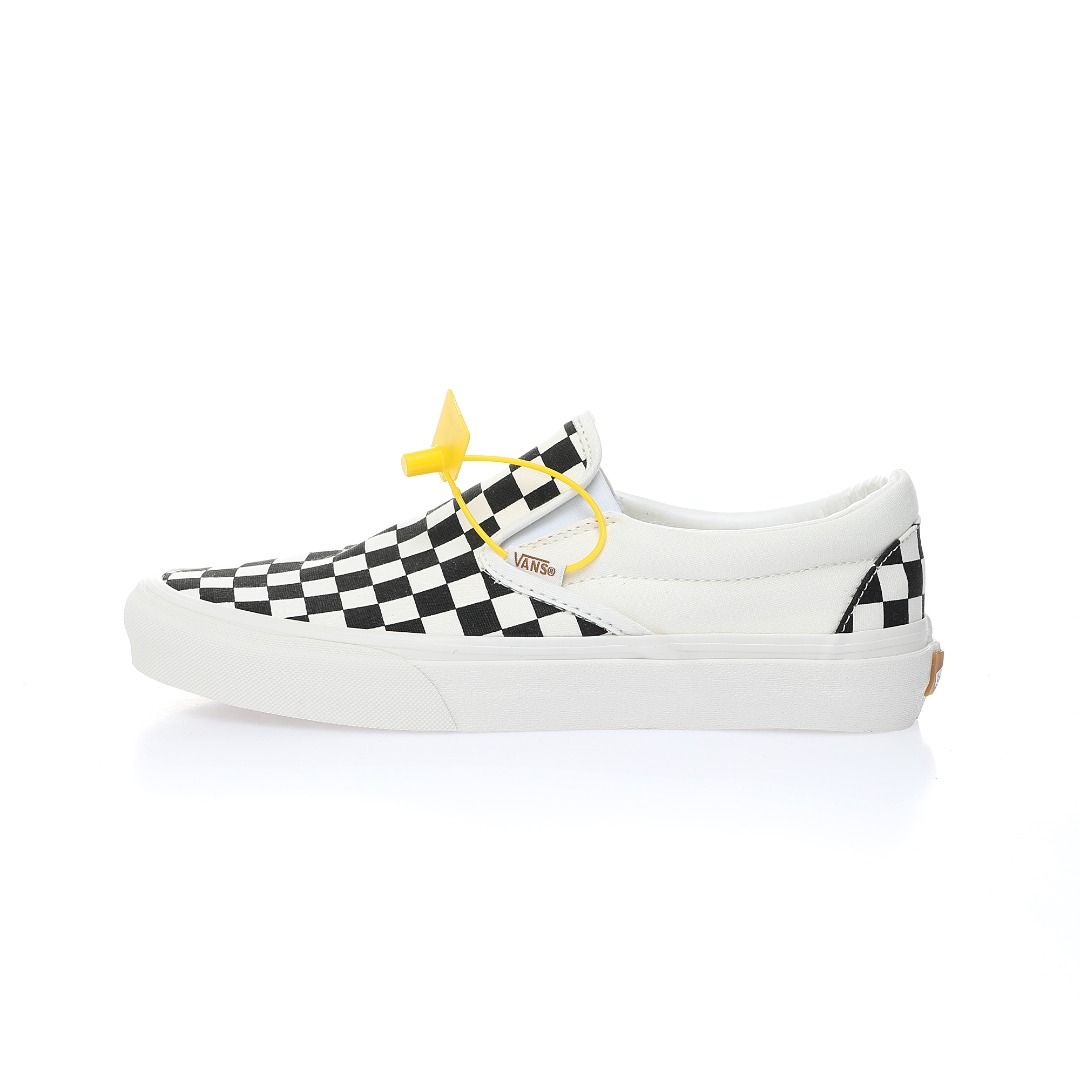 Vans Slip-On VR3 Checkerboard Mens Womens - Black/Marshmallow VN0007NC1KP Shoes