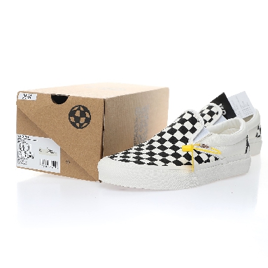 Vans Slip-On VR3 Checkerboard Mens Womens - Black/Marshmallow VN0007NC1KP Shoes