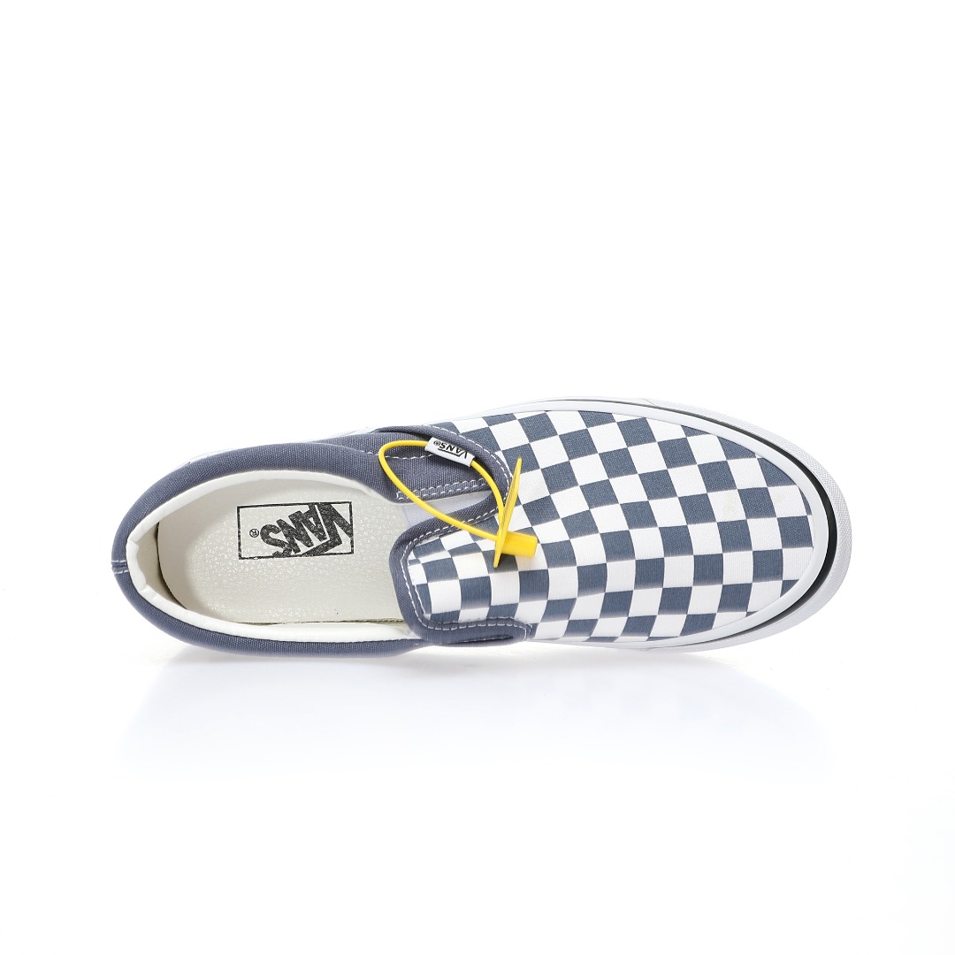 Vans Slip-On Checkerboard Mens Womens - Blue Granite/True White VN0A4U382P8 Shoes