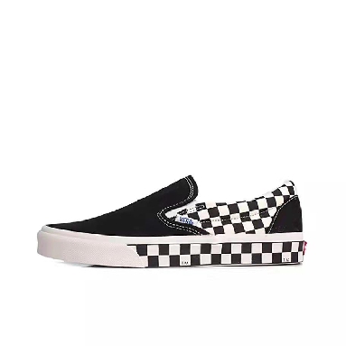 Vans Slip-On Sidewall Checkerboard Mens Womens - Black/White VN0A38F7RA9 Shoes