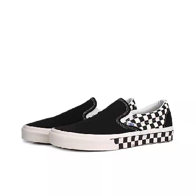 Vans Slip-On Sidewall Checkerboard Mens Womens - Black/White VN0A38F7RA9 Shoes