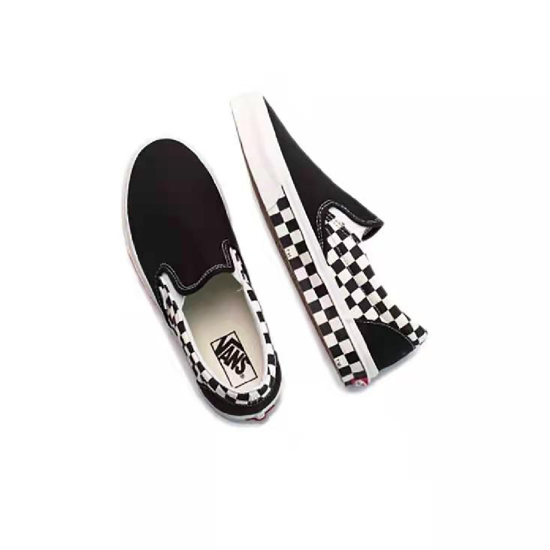 Vans Slip-On Sidewall Checkerboard Mens Womens - Black/White VN0A38F7RA9 Shoes