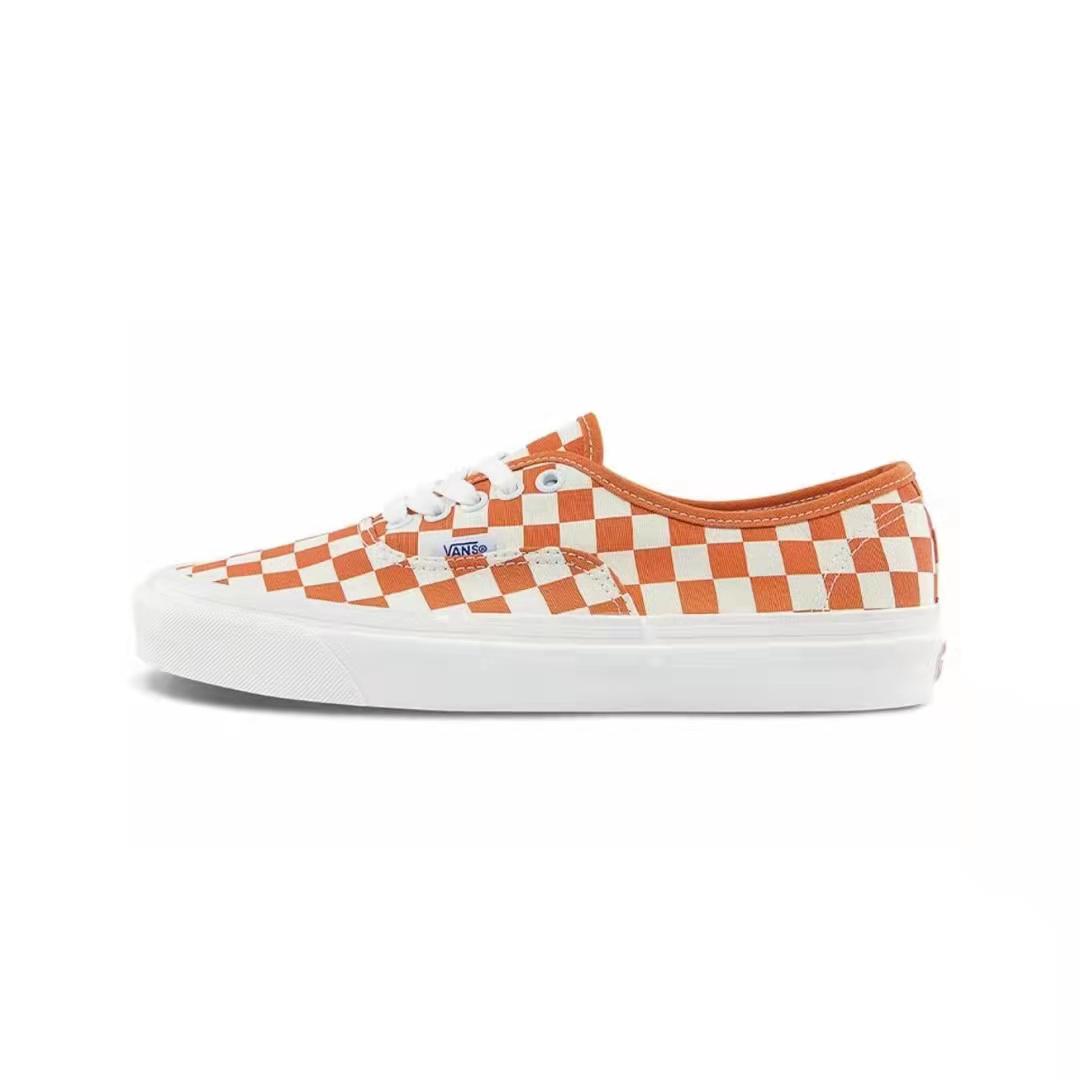 Vans Anaheim Factory Authentic 44 DX Checkerboard Mens Womens - Orange/White VN0A5KX4BTO Shoes