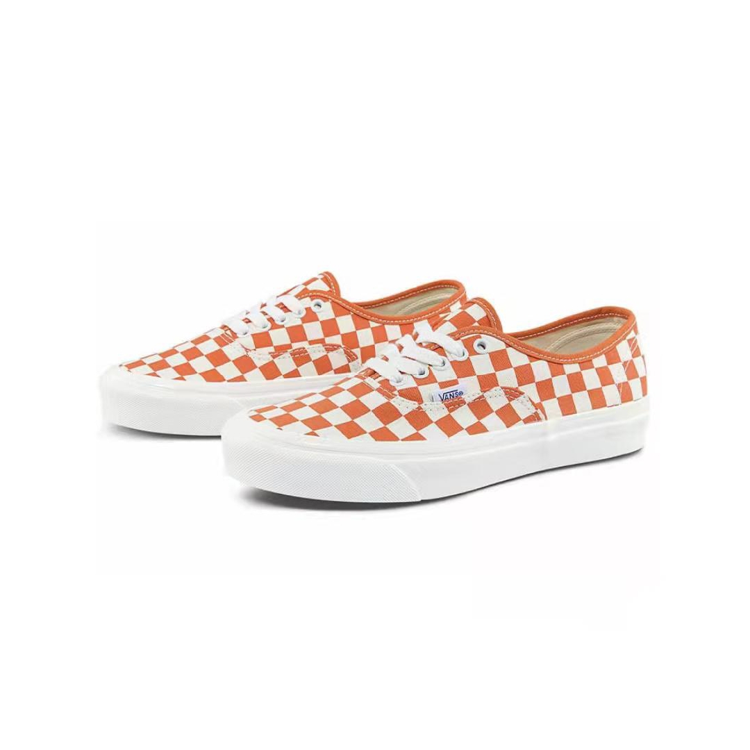 Vans Anaheim Factory Authentic 44 DX Checkerboard Mens Womens - Orange/White VN0A5KX4BTO Shoes