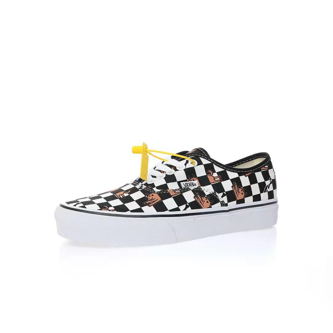 Vans Wallpaper Authentic Checkerboard Mens Womens - Black/White VN0A5KS9BP6 Shoes