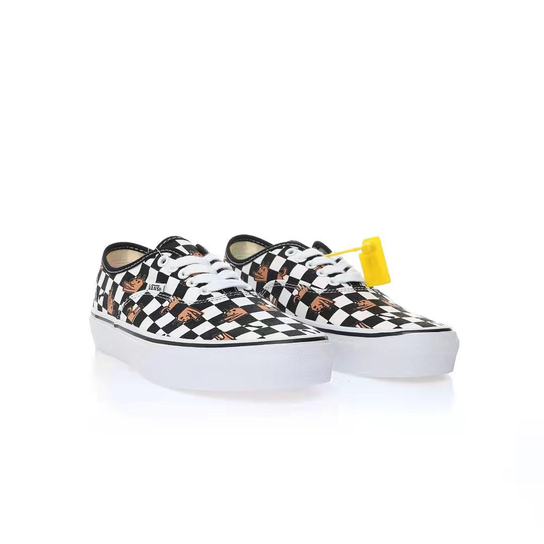 Vans Wallpaper Authentic Checkerboard Mens Womens - Black/White VN0A5KS9BP6 Shoes