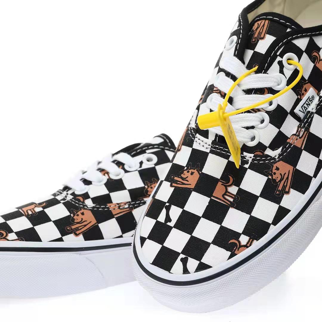 Vans Wallpaper Authentic Checkerboard Mens Womens - Black/White VN0A5KS9BP6 Shoes