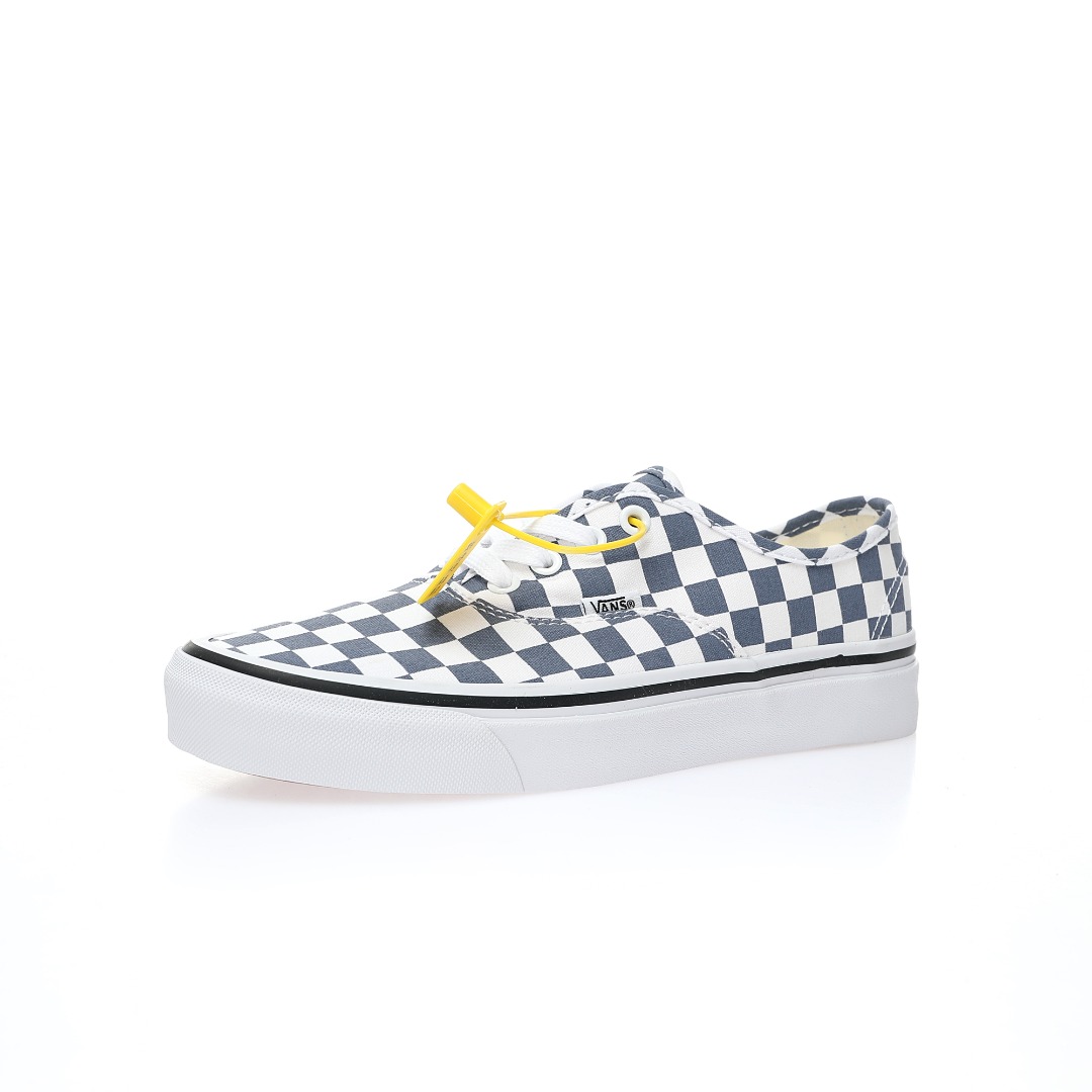 Vans Authentic 44 DX Anaheim Factory Checkerboard Mens Womens - Blue/White VN0A7Q5CBM7-1 Shoes