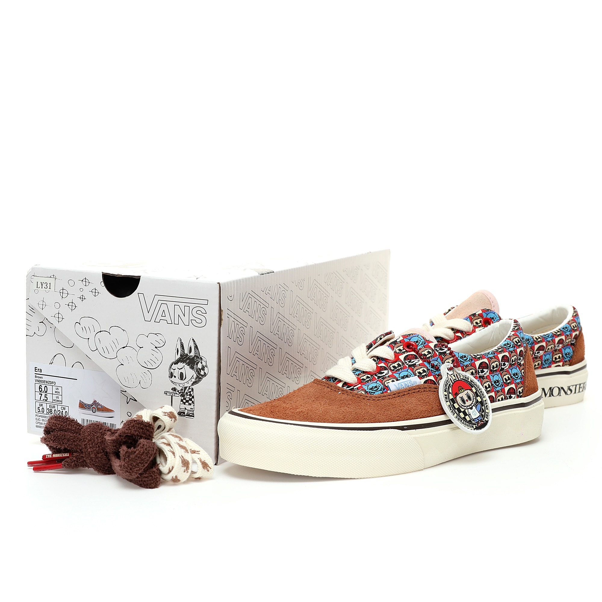 Vans x THE MONSTERS Era LABUBU Mens Womens - Brown/Coffee VN000EWZDFO1 Shoes