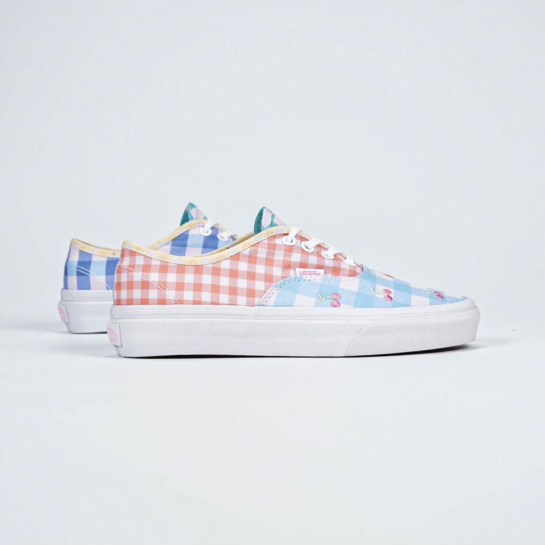 Vans Authentic Gingham Block Mens Womens - Blue/Pink/Yellow VN0A5KRDASX Shoes