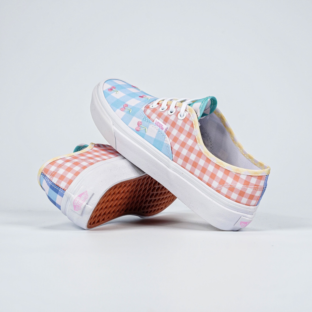 Vans Authentic Gingham Block Mens Womens - Blue/Pink/Yellow VN0A5KRDASX Shoes