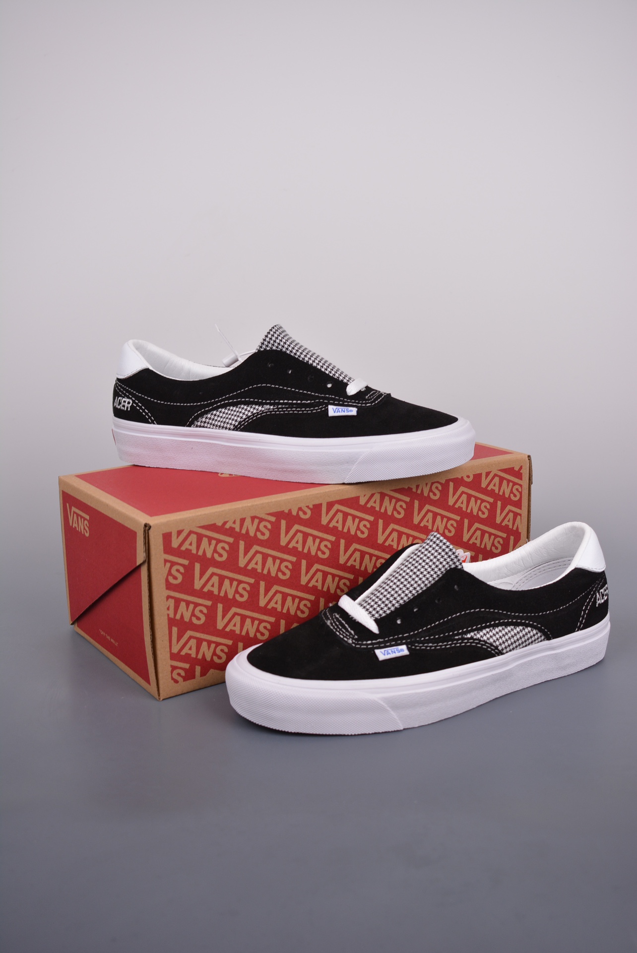 Vans Acer NI SP Houndstooth Mens Womens - Black/True White VN0A4UWY5Q5 Shoes