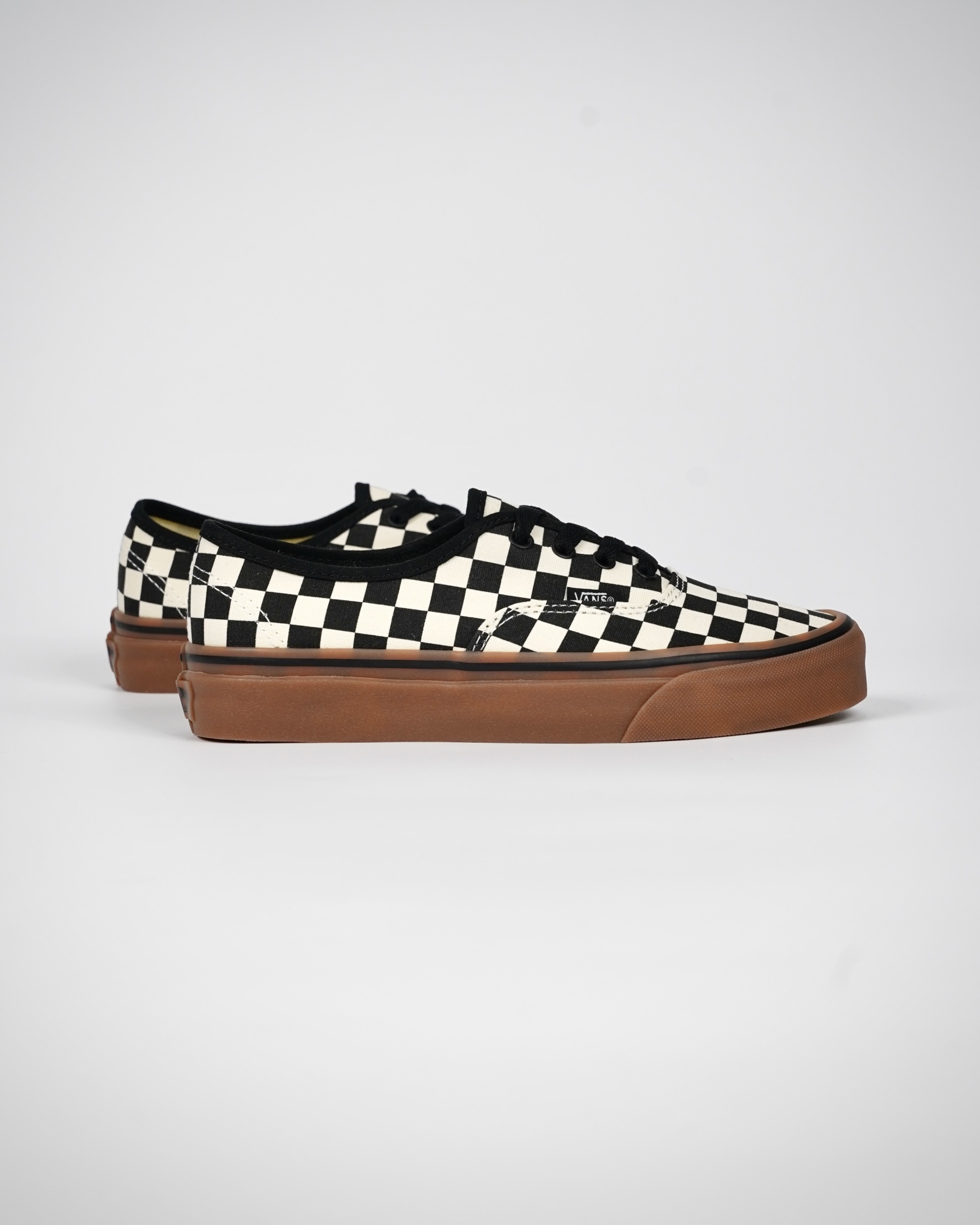 Vans Authentic Checkerboard Mens Womens - Black/White/Gum VN0004MKIBB Shoes