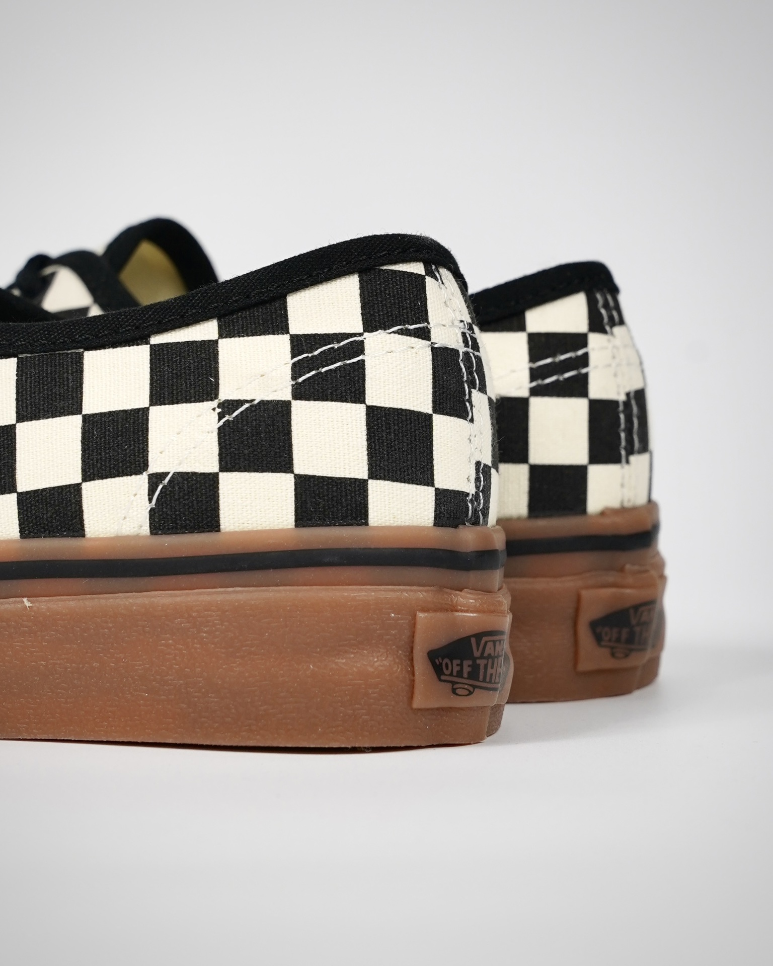 Vans Authentic Checkerboard Mens Womens - Black/White/Gum VN0004MKIBB Shoes