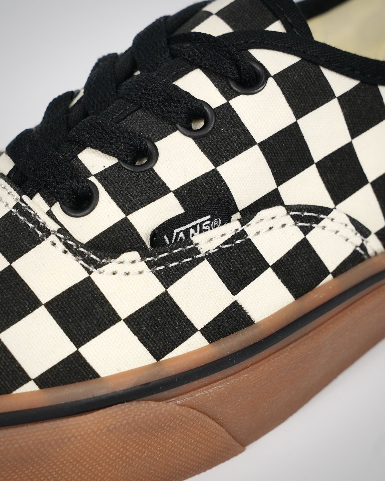 Vans Authentic Checkerboard Mens Womens - Black/White/Gum VN0004MKIBB Shoes