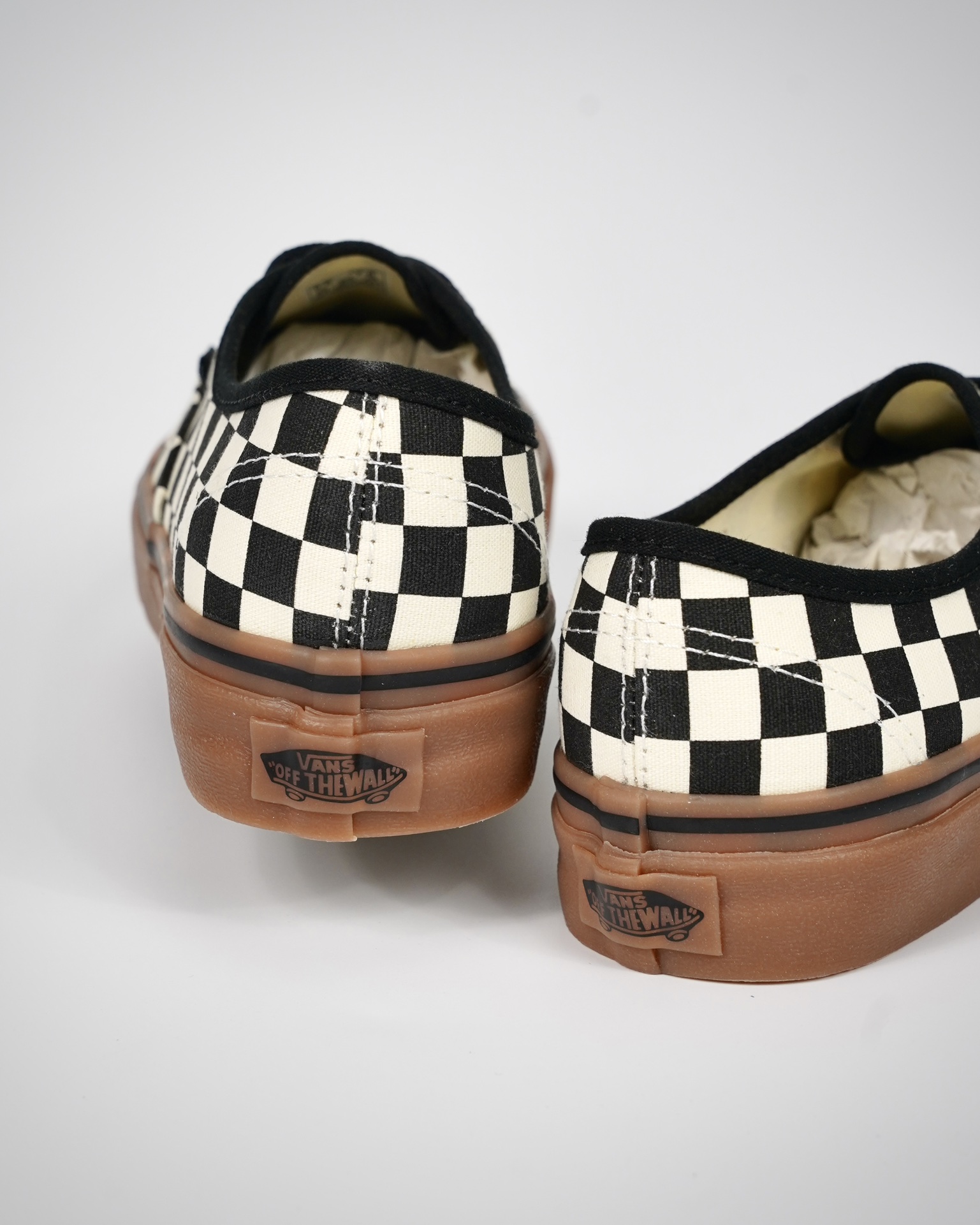 Vans Authentic Checkerboard Mens Womens - Black/White/Gum VN0004MKIBB Shoes