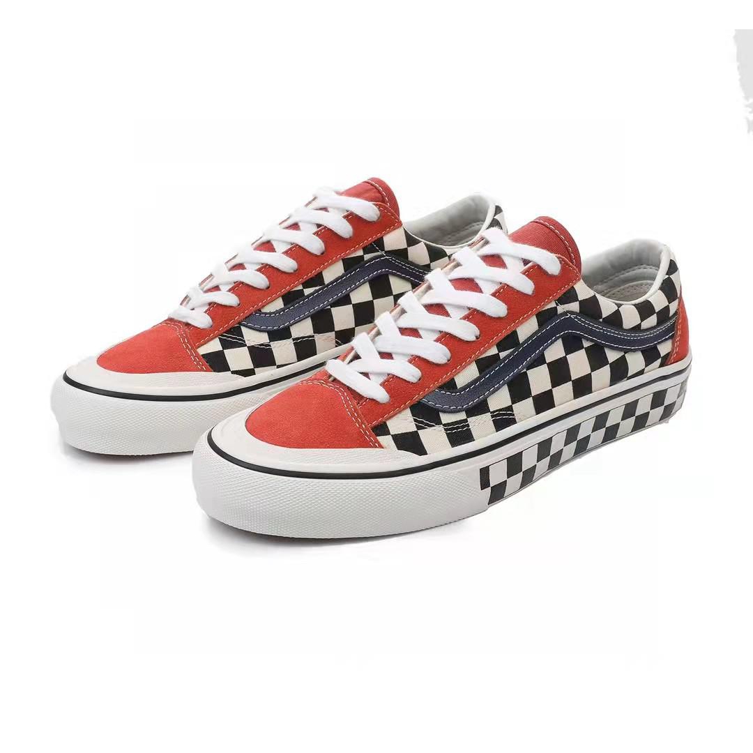 Vans Style 36 Sf Two Tone Salt Wash Checkerboard Mens Womens - Burnt Brick/Marshmallow VN0A3ZCJXMV-1 Shoes