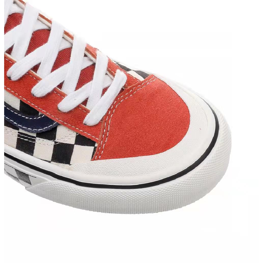 Vans Style 36 Sf Two Tone Salt Wash Checkerboard Mens Womens - Burnt Brick/Marshmallow VN0A3ZCJXMV-1 Shoes