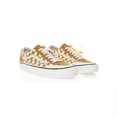 Vans Style 136 SF Checkerboard Mens Womens - Mustard Gold/Marshmallow VN0A3ZCJB9I Shoes