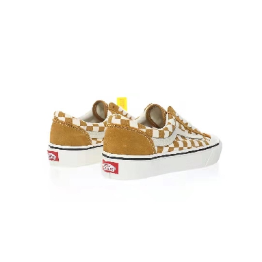 Vans Style 136 SF Checkerboard Mens Womens - Mustard Gold/Marshmallow VN0A3ZCJB9I Shoes