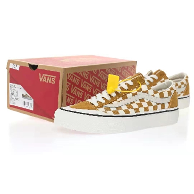 Vans Style 136 SF Checkerboard Mens Womens - Mustard Gold/Marshmallow VN0A3ZCJB9I Shoes