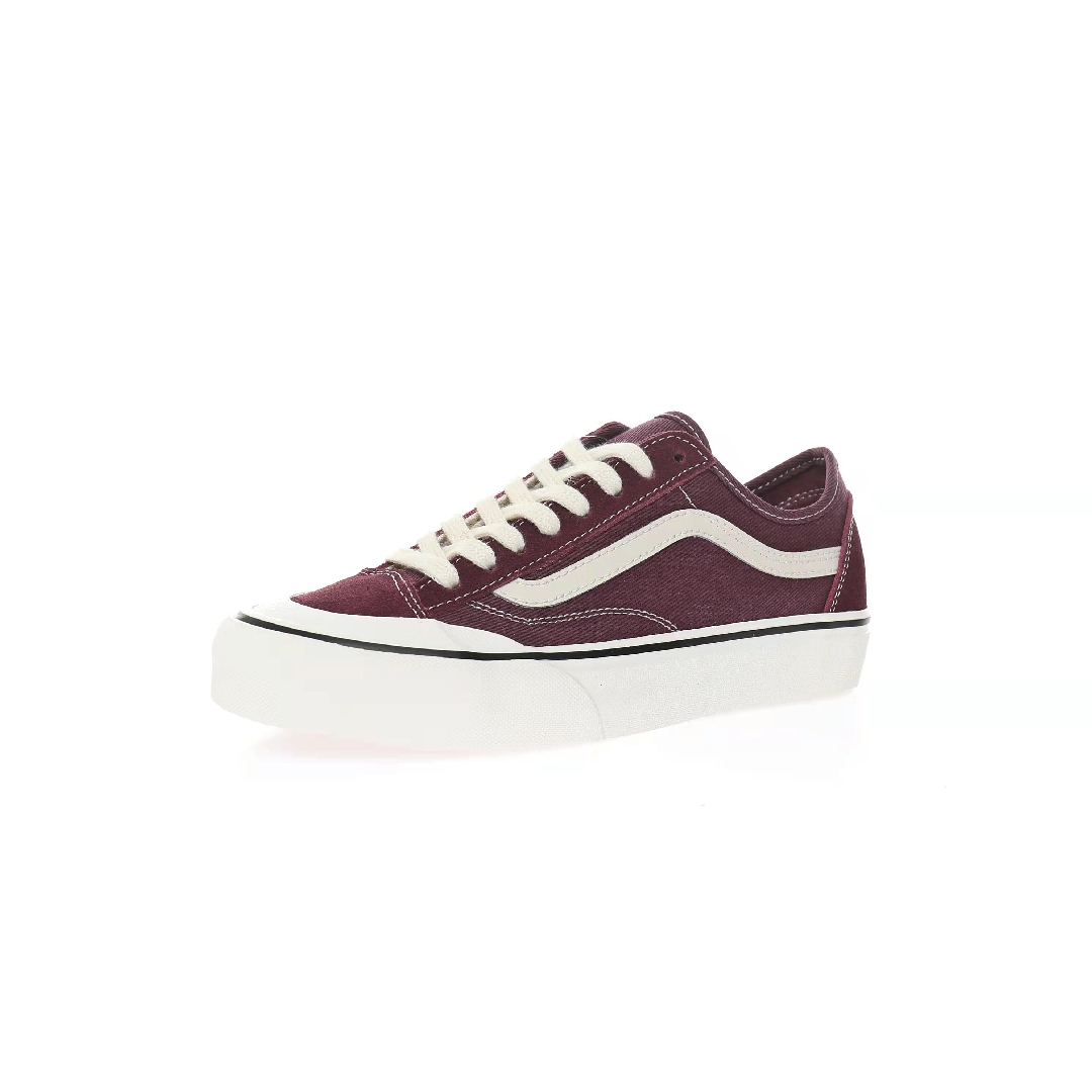 Vans Style 136 Decon VR3 Mens Womens - Burgundy/White VN0A4BX9BRG Shoes